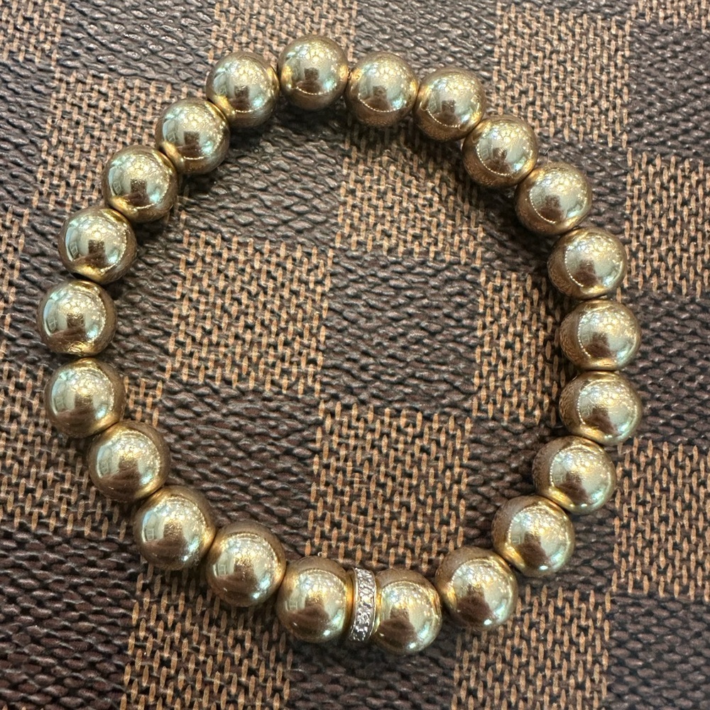 Karen Lazar 7mm YG with 14KT YG Diamond Rondelle